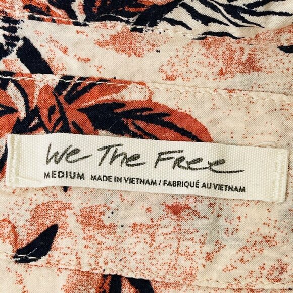 Free People It's‎ A Vibe Hawaiian Shirt Womens M Oversized Relaxed Summer Top - Picture 4 of 10